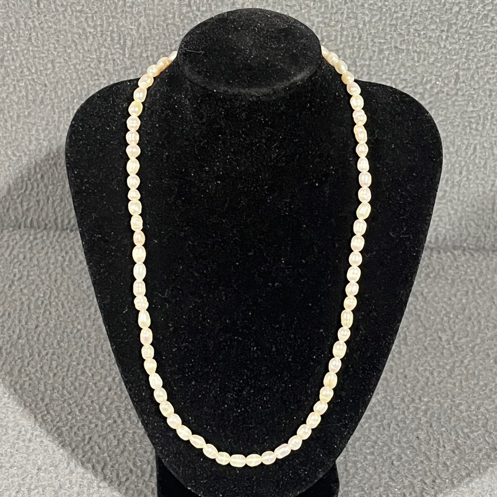 Unbranded Freshwater Pearl Necklace Women 8" Rice‎ Pearl Strand Classic Bridal